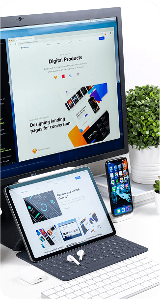 Laptop and smartphone display